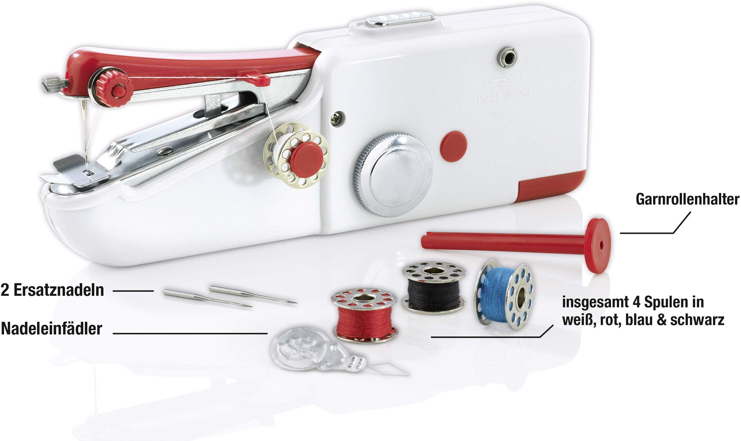 Easymaxx Handnähmaschine 2927 Weiß, Rot