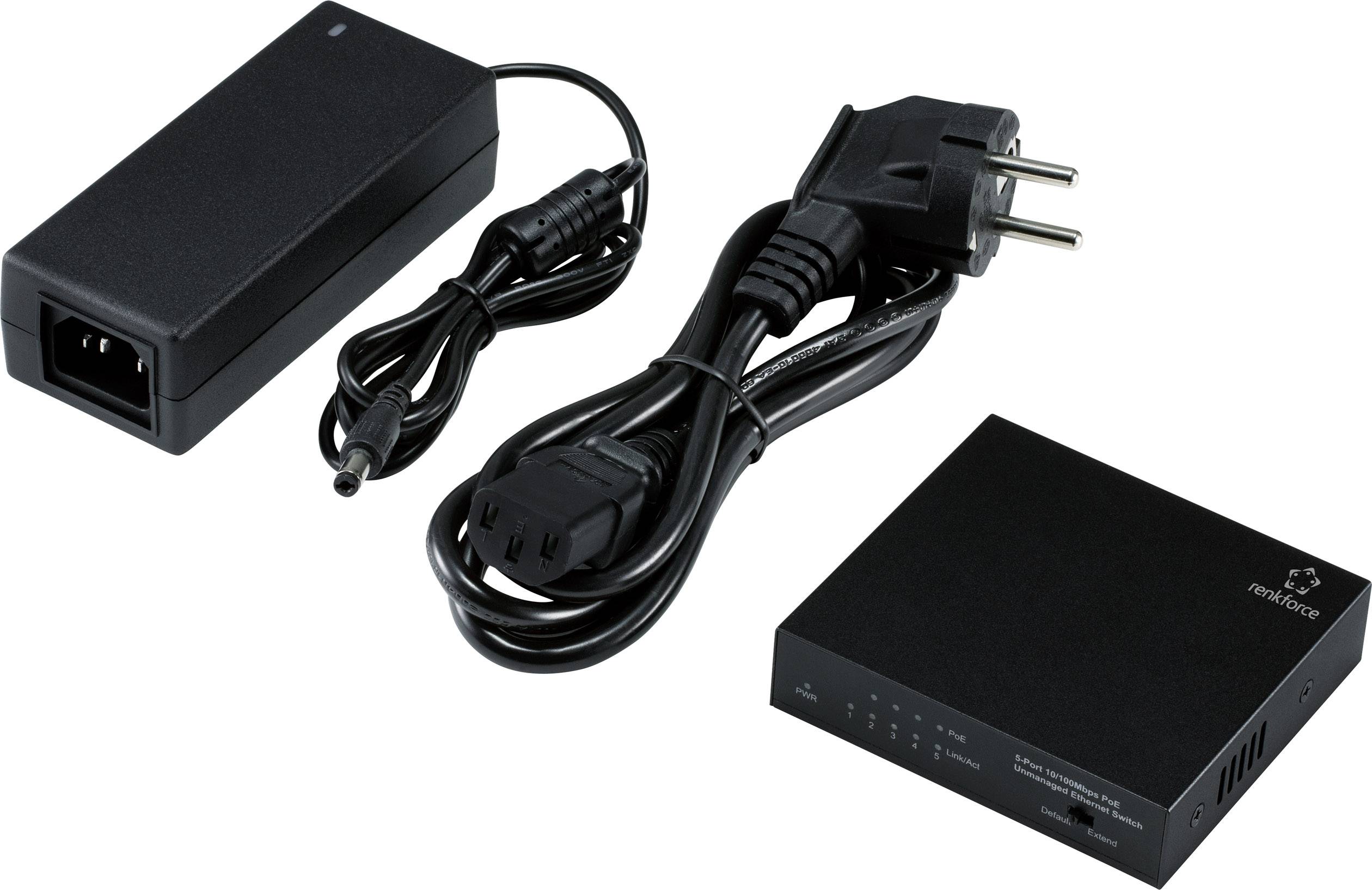 Renkforce FR-S1005PED-F Ethernet Switch 10 / 100 MBit/s PoE-Funktion