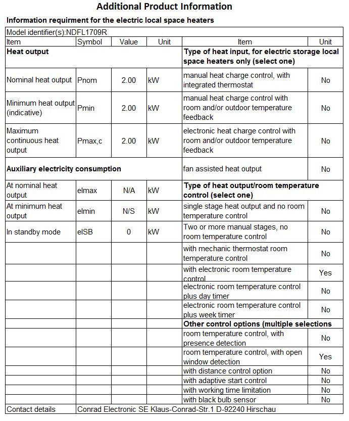 Sygonix SY-4289908 Konvektor 30m² Weiß, Schwarz