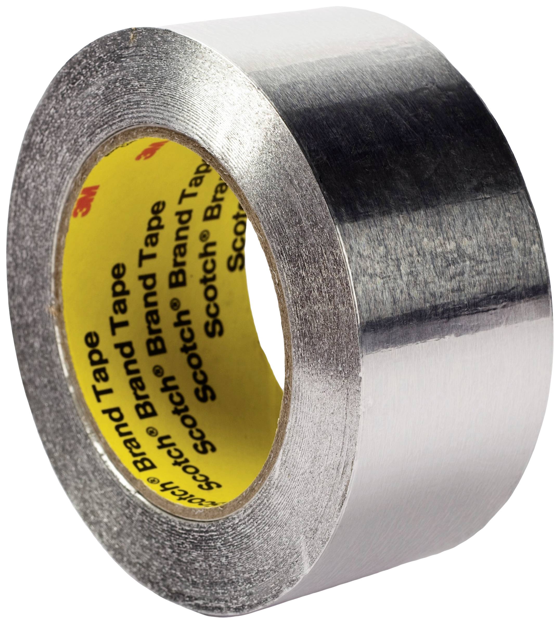 Eine silberne Rolle Klebeband mit gelbem Inneren und der Aufschrift 'Scotch Brand Tape'.