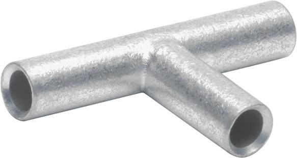 Metall-T-Stück-Rohrverbinder in silberner Farbe. Geeignet für Rohrverbindungen in Installationen.