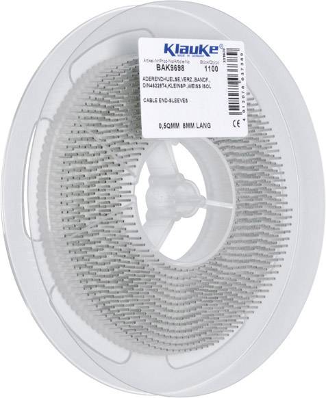 Klauke BAK9708 Aderendhülse 0.75mm² Teilisoliert Grau 1100 St. Tape on Full reel