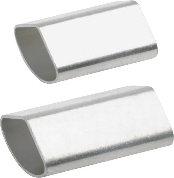 Zwei silberne Rohrverbinder aus Metall in länglicher Form.