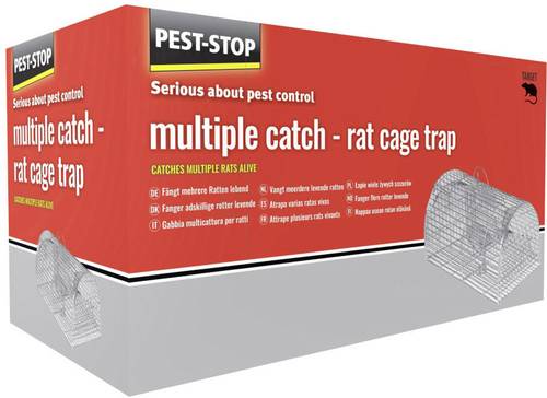 PEST STOP Multicatch Rat Cage Lebendfalle Lockstoff 1St.