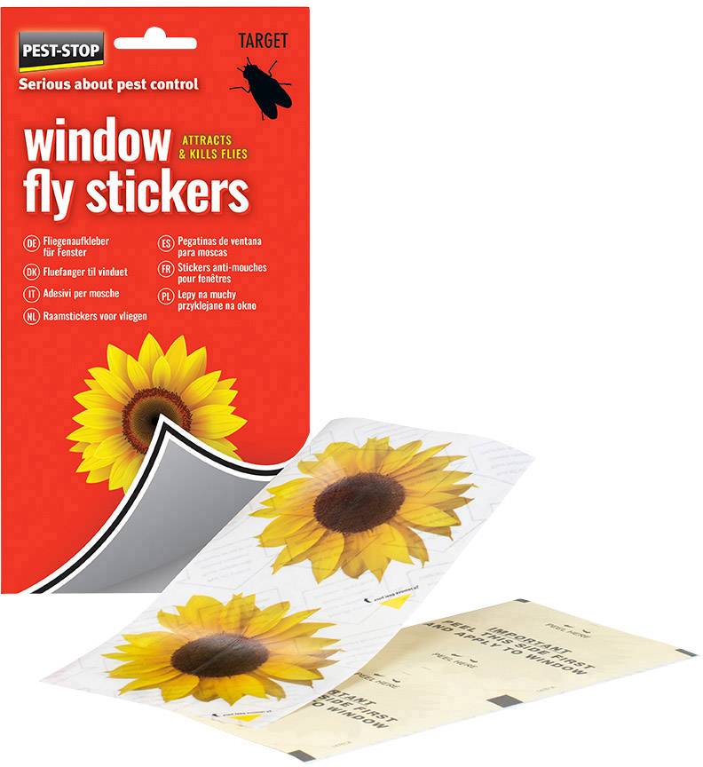 PEST STOP Window Fly Stickers PSWFS Fliegenfalle 4St.