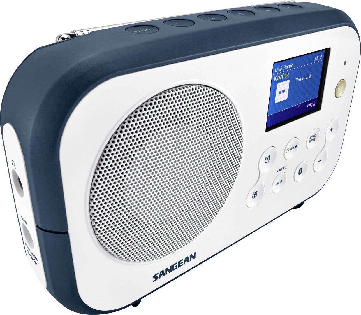 Sangean DPR-42BT White-Ink Blue Kofferradio DAB+, UKW Bluetooth® Weiß, Dunkelblau