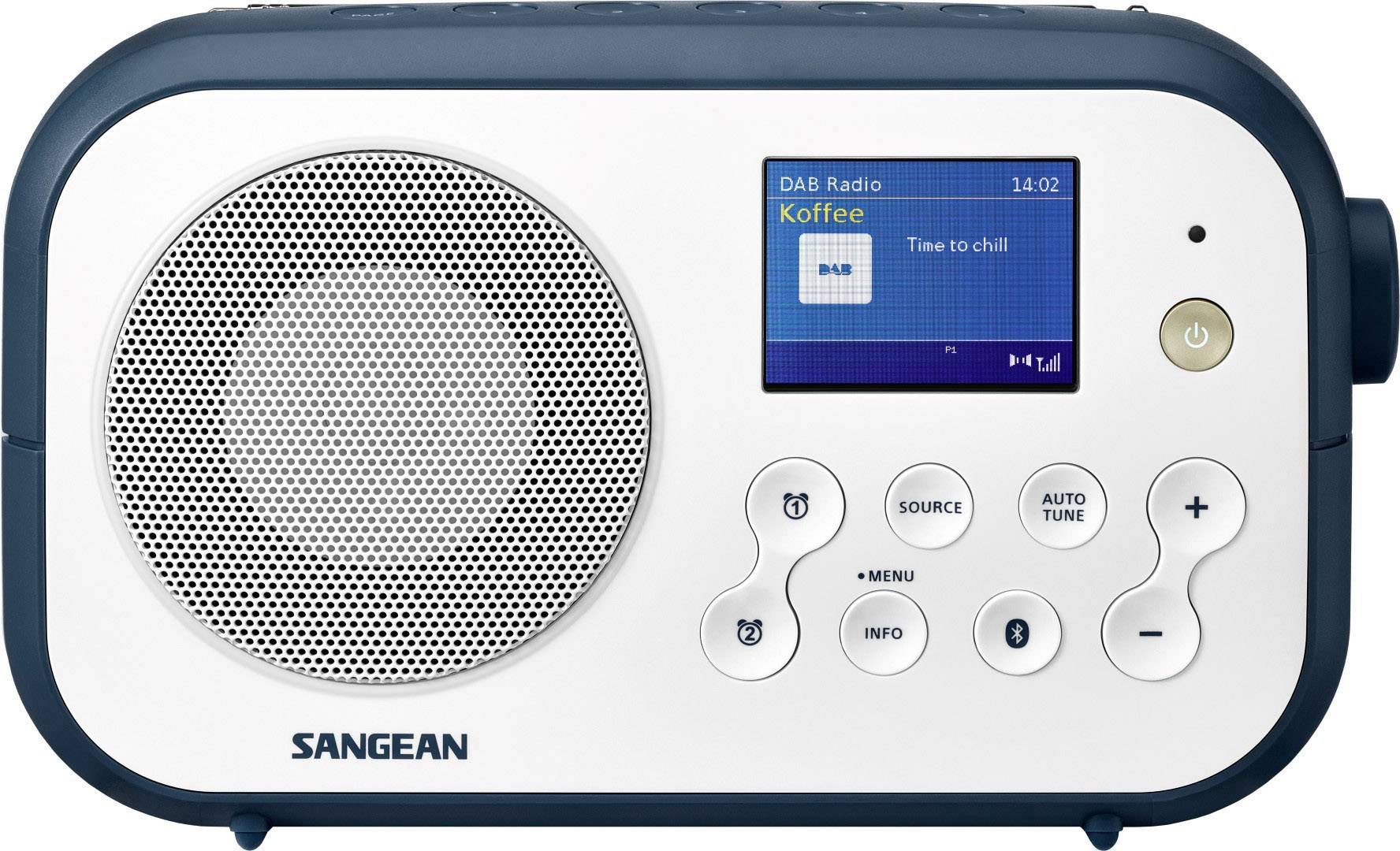 Sangean DPR-42BT White-Ink Blue Kofferradio DAB+, UKW Bluetooth® Weiß, Dunkelblau