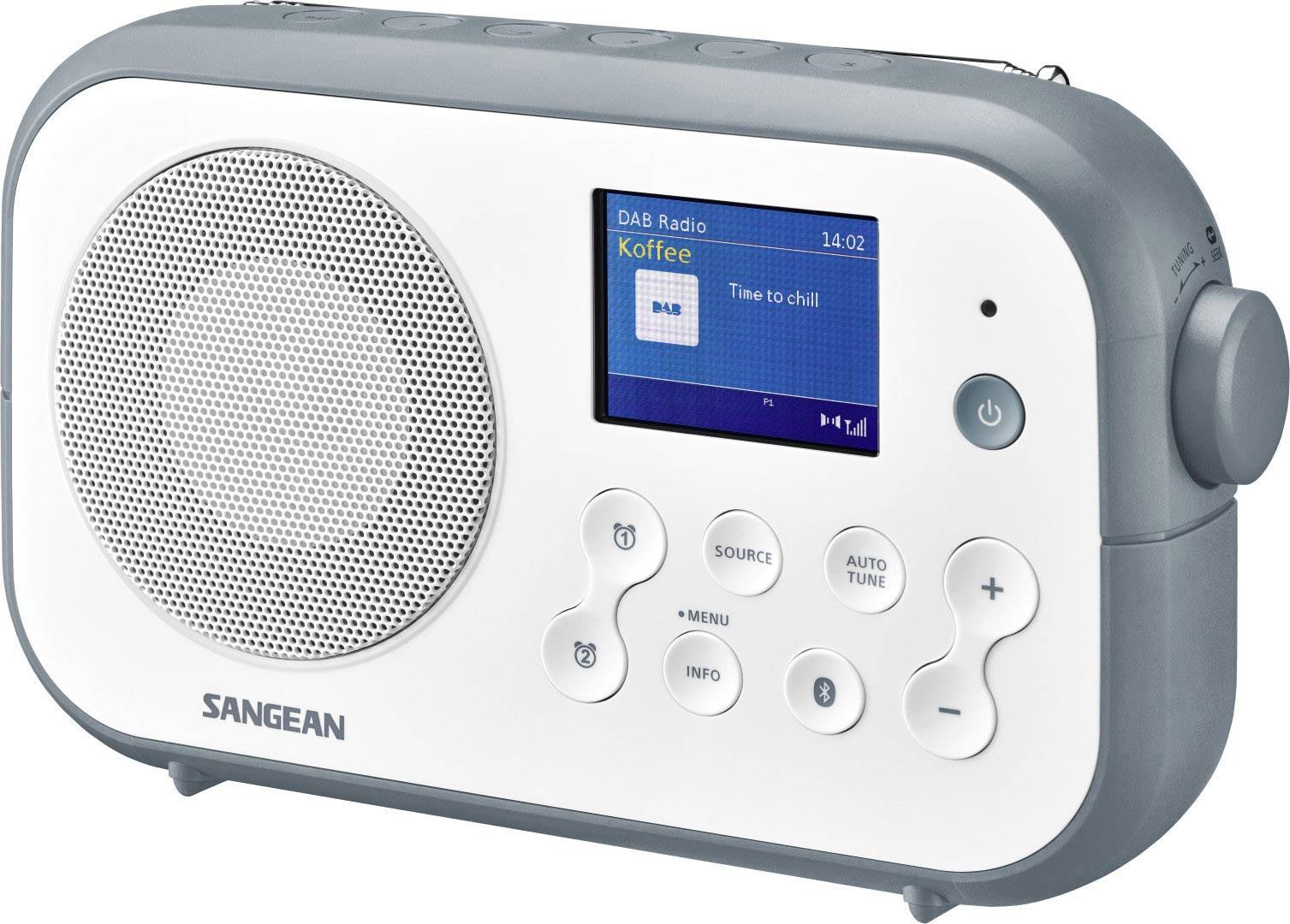 Sangean DPR-42BT White-Stone Blue Kofferradio DAB+, UKW Bluetooth® Weiß, Stein