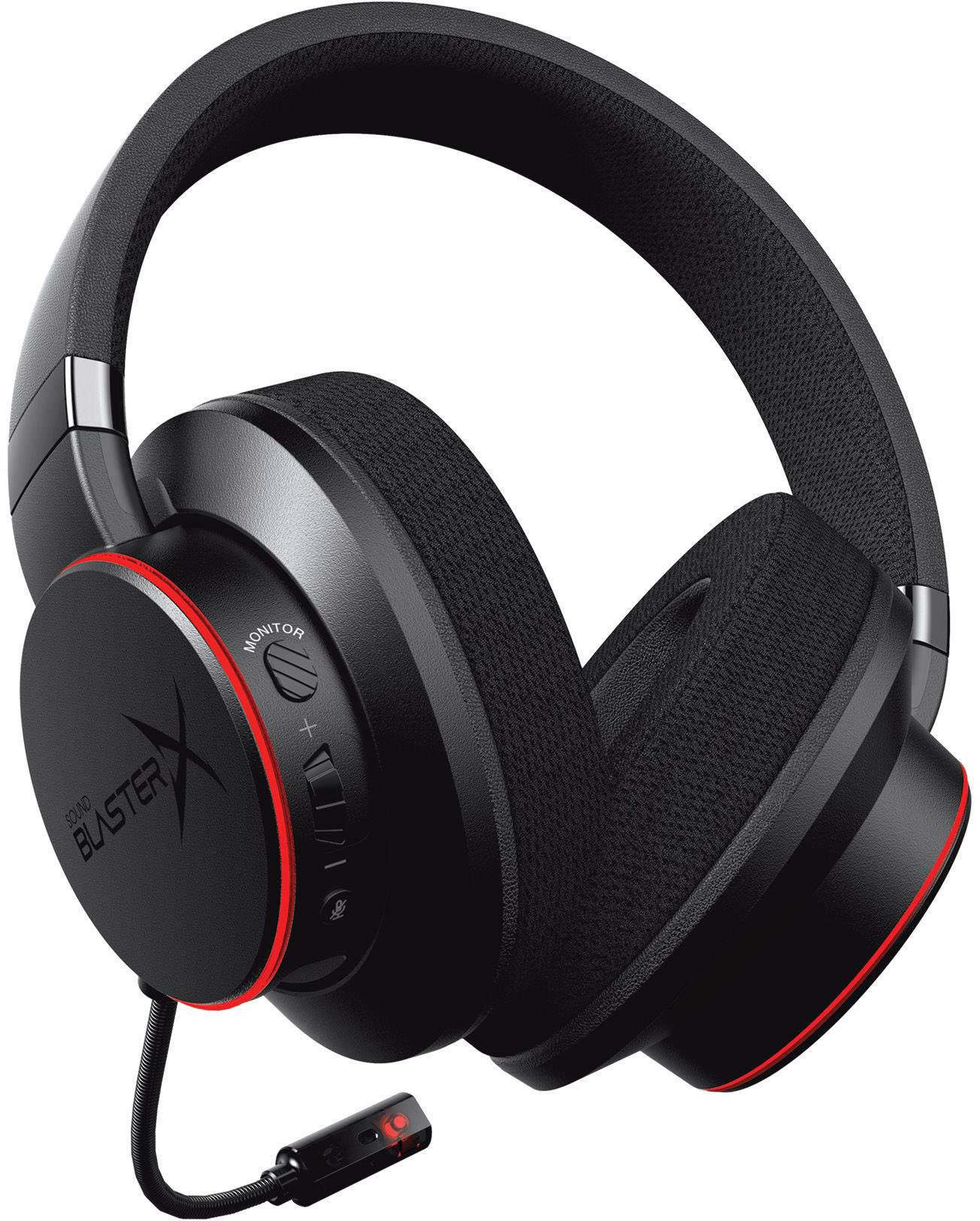 Sound BlasterX SoundBlaster X H6 Over Ear Headset kabelgebunden 7.1 Surround Schwarz, RGB Mikrofon-Rauschunterdrückung Lautstärkeregelung, Mikrofon
