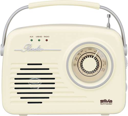 Silva Schneider Mono 1965 Kofferradio UKW AUX, USB wiederaufladbar Beige