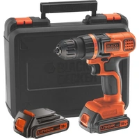 Black & Decker Akku-Bohrschrauber 18V 1.5Ah Li-Ion inkl. 2. Akku, inkl. Koffer Black & Decker Akku-Bohrschrauber 18V 1.5Ah Li-Ion inkl. 2. Akku, inkl. Koffer