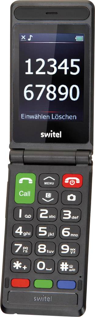 Switel Senioren-Klapp-Handy M228 512 MB 2.8 Zoll (7.1 cm) Single-SIM 2 Mio. Pixel Schwarz