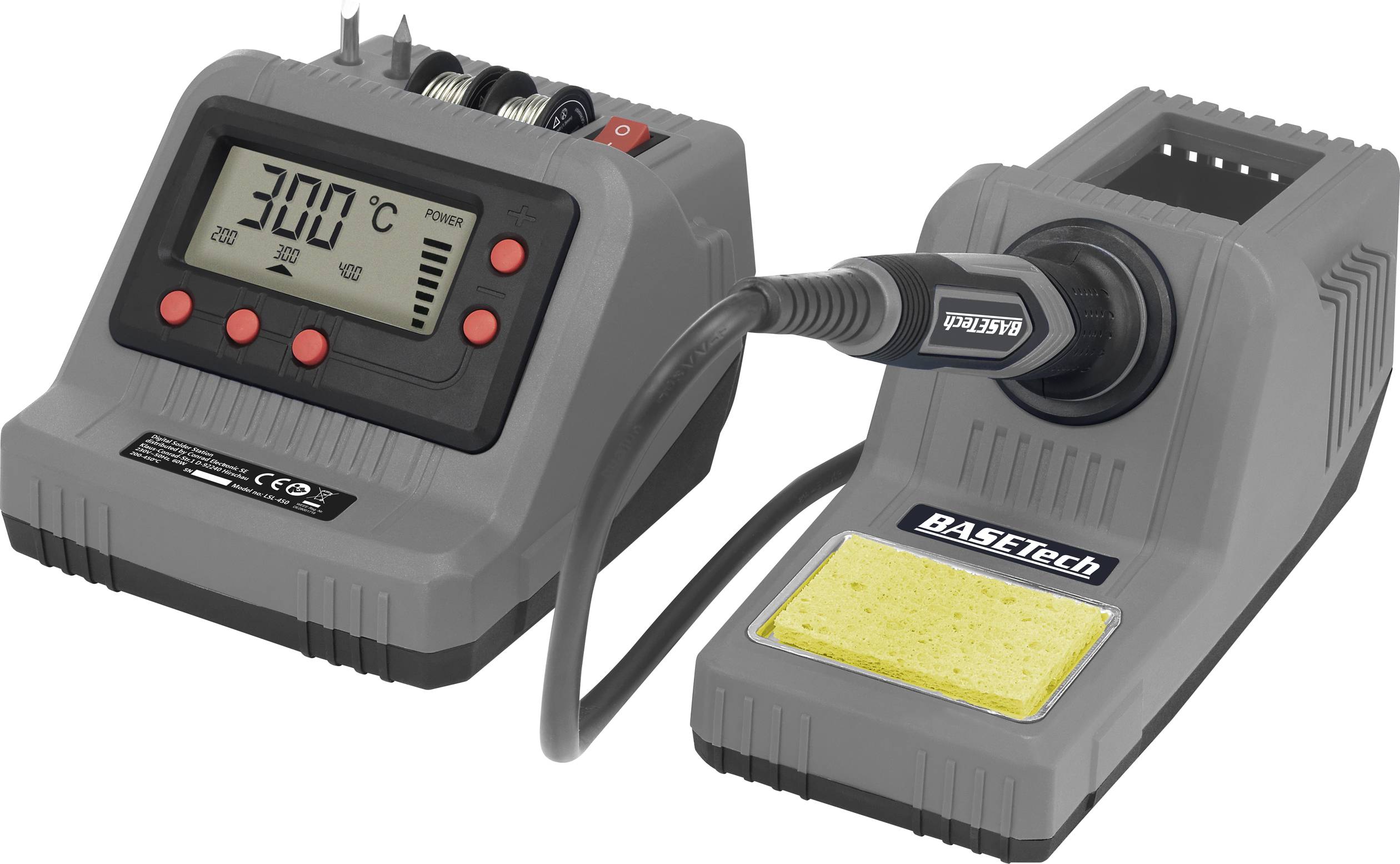 Basetech Lötstation Set 60 W 200 - 450 °C inkl. Lötzinn, inkl. Lötspitze, inkl. Lötpistole
