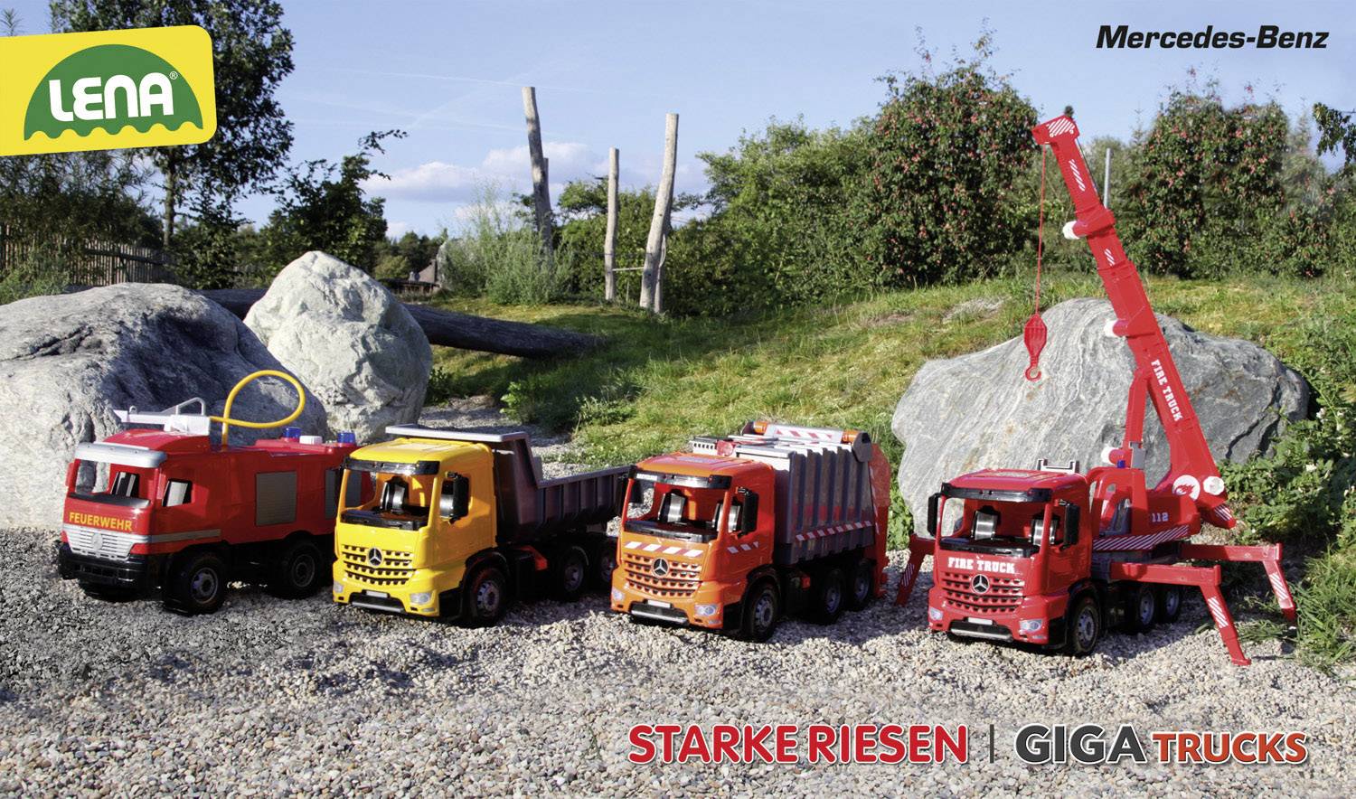 LENA GIGA TRUCKS Feuerwehr mit Aufklebern