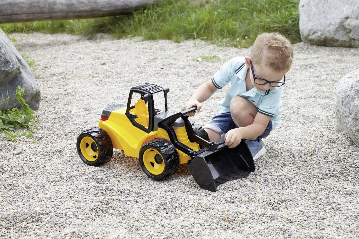 LENA GIGA TRUCKS Schaufellader Pro, gelb/schwarz