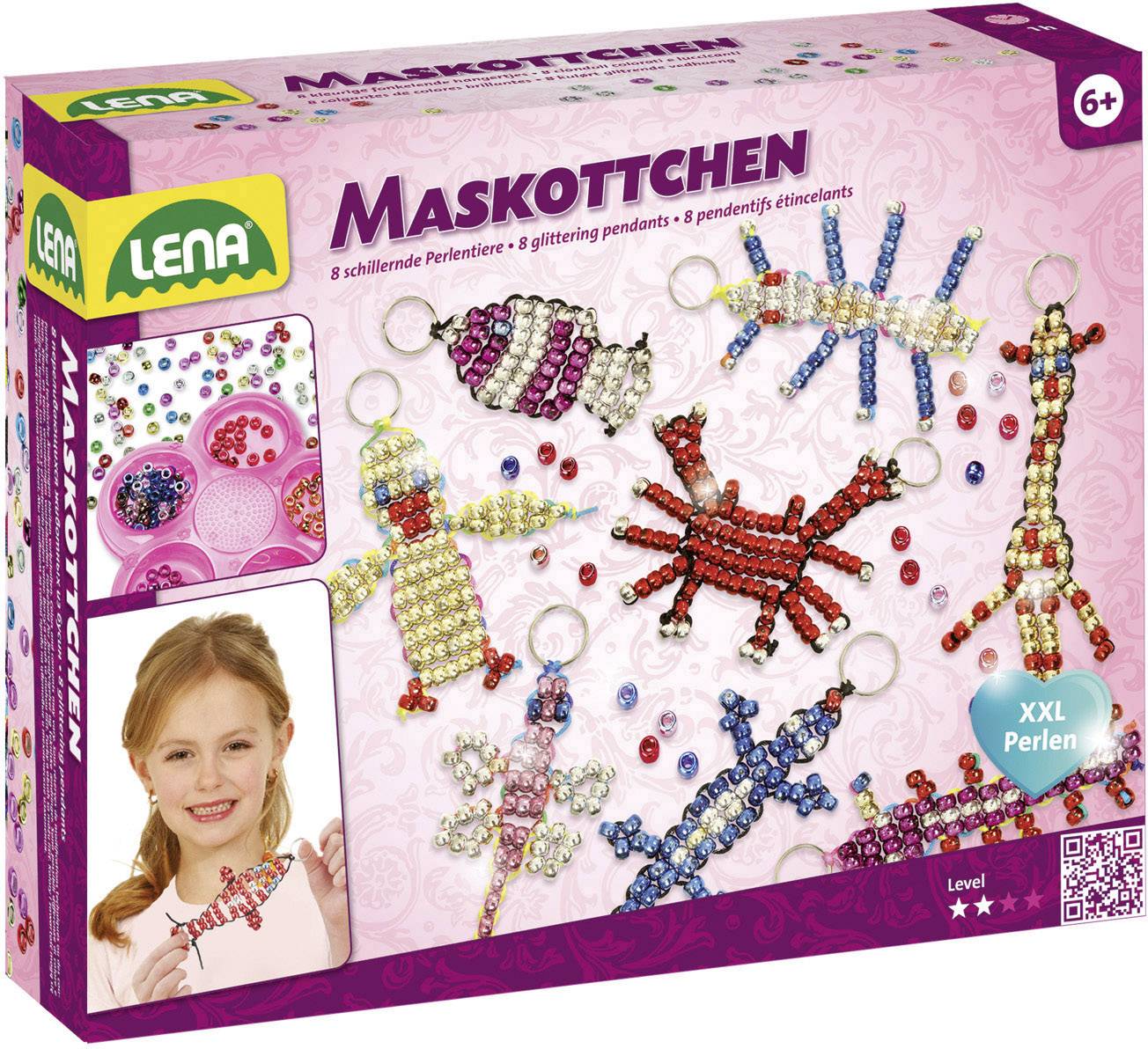 LENA Maskottchen - 8 schillernde Perlentiere 42690