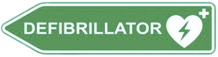 MEDX5 AED-Z-SCHILD-L AED-Schild Außenbereich Aluminium