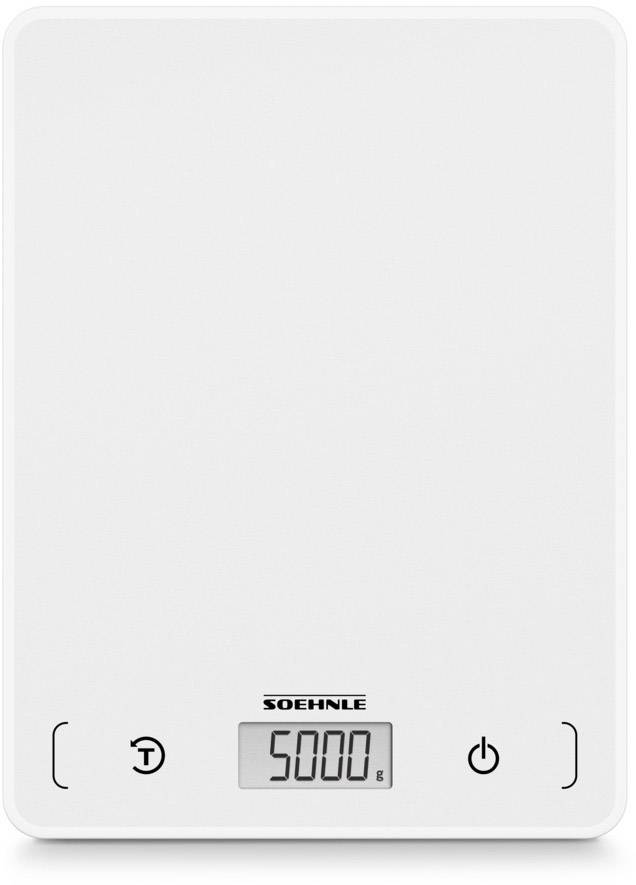 Soehnle KWD Page Compact 200 Digitale Küchenwaage mit Wandbefestigung Wägebereich (max.)=5kg Weiß
