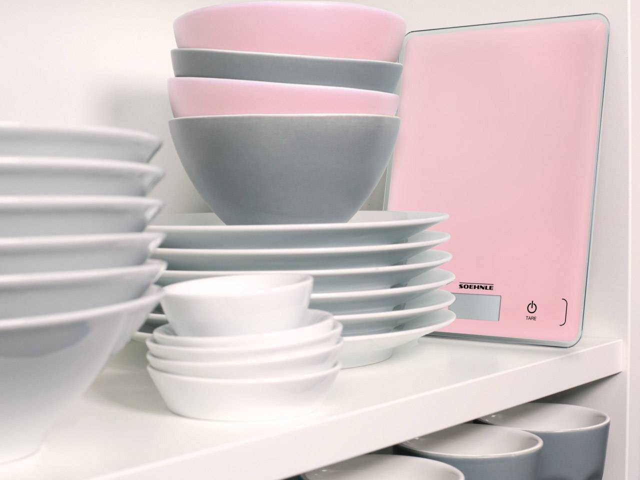 Soehnle KWD Page Compact 300 Delicate Rosé Digitale Küchenwaage mit Wandbefestigung Wägebereich (max.)=5 kg Rosa