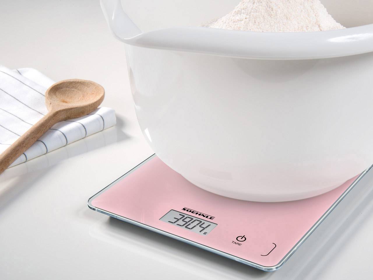 Soehnle KWD Page Compact 300 Delicate Rosé Digitale Küchenwaage mit Wandbefestigung Wägebereich (max.)=5 kg Rosa