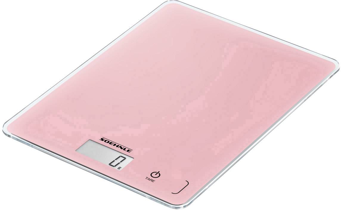 Soehnle KWD Page Compact 300 Delicate Rosé Digitale Küchenwaage mit Wandbefestigung Wägebereich (max.)=5 kg Rosa