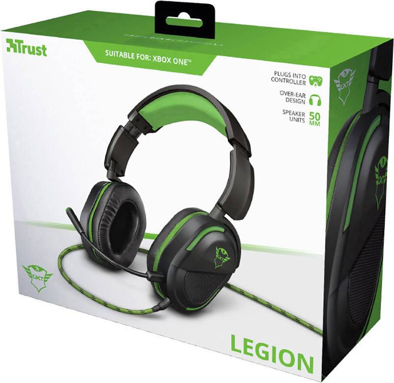 Trust GXT422G Legion Gaming Headset 3.5mm Klinke schnurgebunden Over Ear Schwarz, Grün