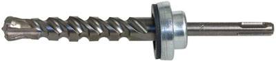 Ein Metallbauanker für die Befestigung in Beton- oder Mauerwerk, mit geripptem Schaft und integriertem Metallkragen für sicheren Halt.