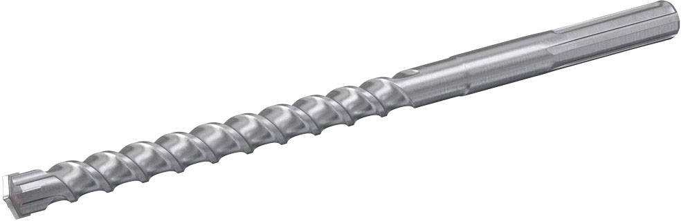 Ein silberner Metallbohrer mit spiralförmiger Rillenstruktur, geeignet für das Bohren in Beton oder Stein.