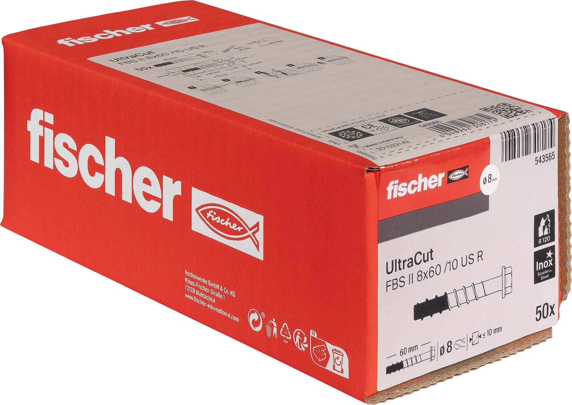 Fischer 543565 FBS II 8x60 10/- US A4 Betonschraube 50 St.