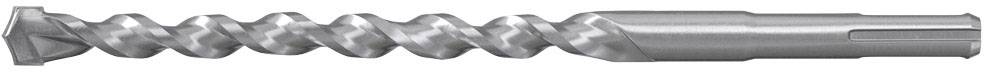 Grauer Spiraldübel aus Metall mit konischer Spitze und schraubenartigem Gewinde, zur Befestigung in Beton oder Mauerwerk.