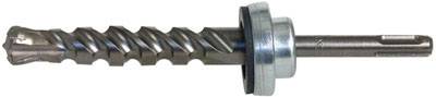 Bohrbohrer mit SDS-Schnecke und Metallscheibe, geeignet für harte Materialien.