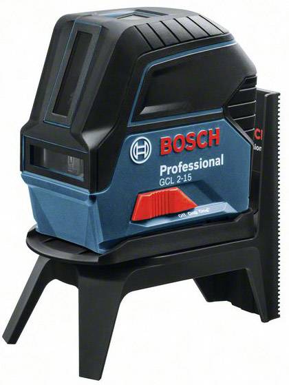 Ein Bosch Professional Kreuzlinienlaser GCL 2-15, geeignet für präzise Messarbeiten. Kompakte Bauweise, ideal für Bauprojekte.