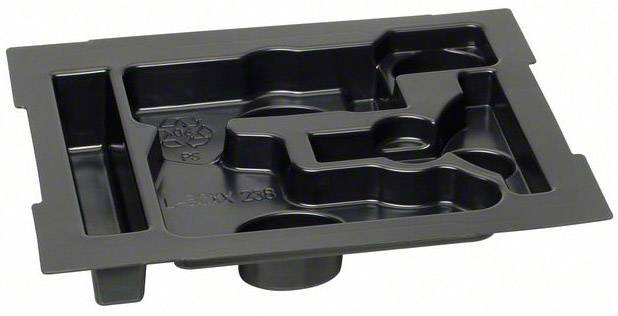 Schwarze Kunststoffverpackung mit mehreren Fächern in unterschiedlichen Formen und Tiefen, oft verwendet für Elektronikbauteile.