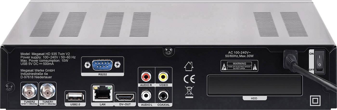 MegaSat HD 935 Twin V2 HD-SAT-Receiver Aufnahmefunktion, Ethernet-Anschluss, Twin Tuner Anzahl Tuner: 2