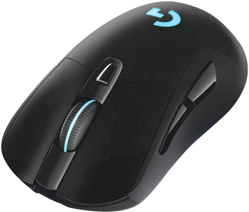 Logitech Gaming G703 Lightspeed Gaming-Maus Funk Optisch Schwarz 6 Tasten 16000 dpi Beleuchtet, Wiederaufladbar, Wireless Charging, Gewichts-Tuning