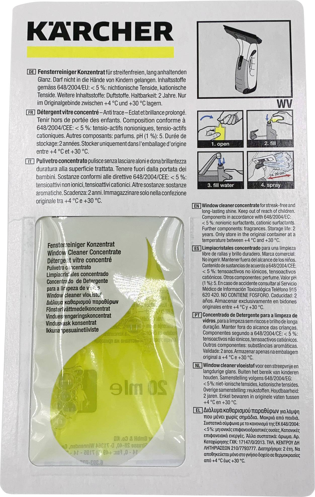 Kärcher KWI 1 Fenstersauger Gelb, Grau