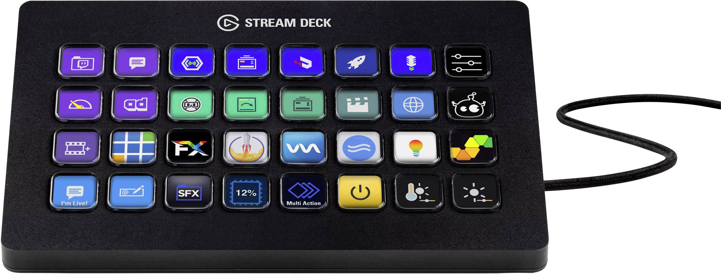 Elgato Stream Deck XL 10GAT9901 Konsole für Streaming, Foto-/Videobearbeitung Beleuchtet, Display