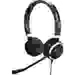 Jabra Evolve 40 MS Stereo Telefon On Ear Headset kabelgebunden Stereo Schwarz, Rot Noise Cancelling Mikrofon-Stummschaltung