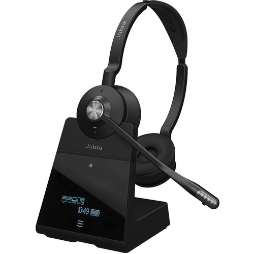 Jabra Engage 75 Stereo Telefon On Ear Headset Bluetooth®, DECT Stereo Schwarz Noise Cancelling Mikr