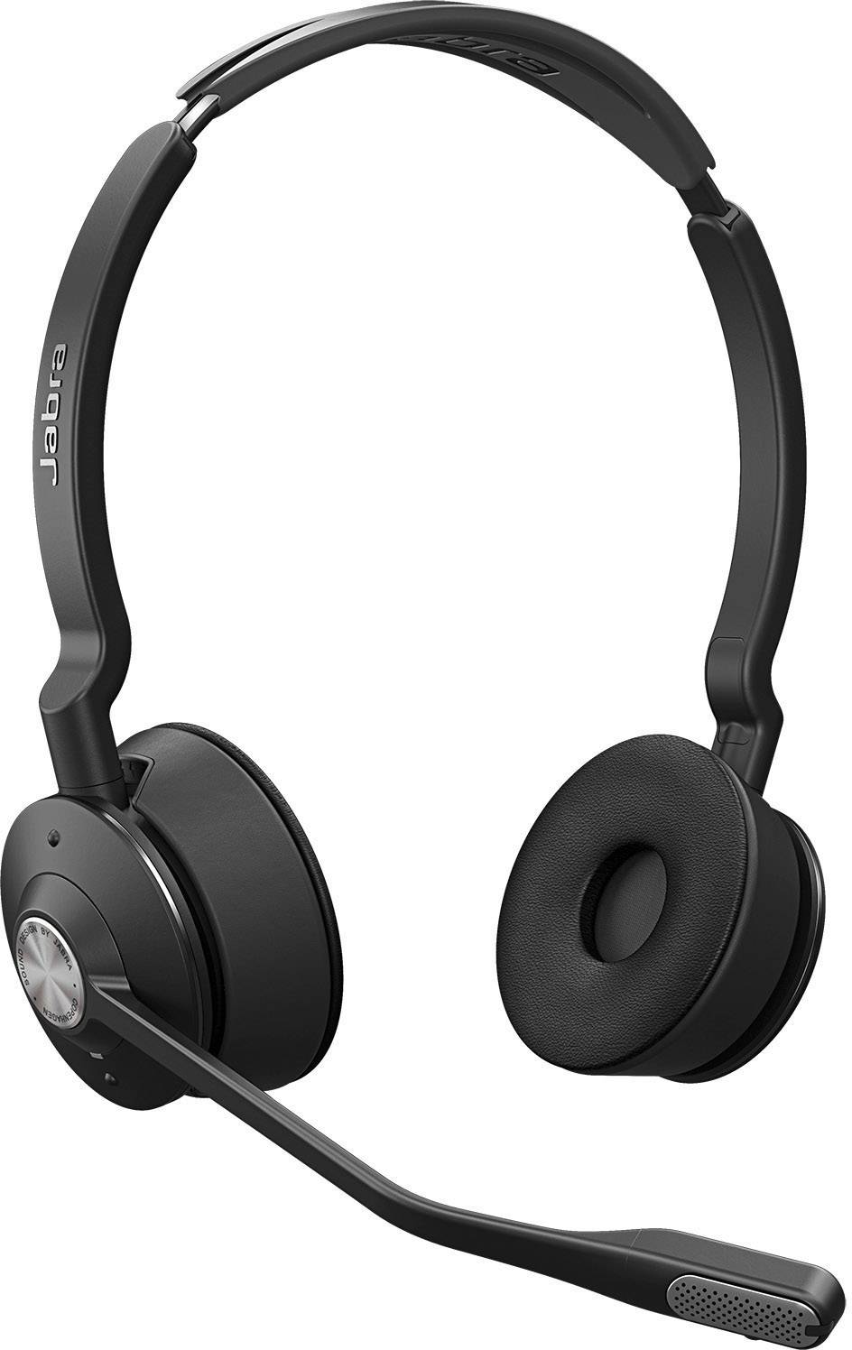 Jabra Engage 75 Stereo On Ear Headset Bluetooth®, DECT Stereo Schwarz Noise Cancelling Mikrofon-Stummschaltung Telefon