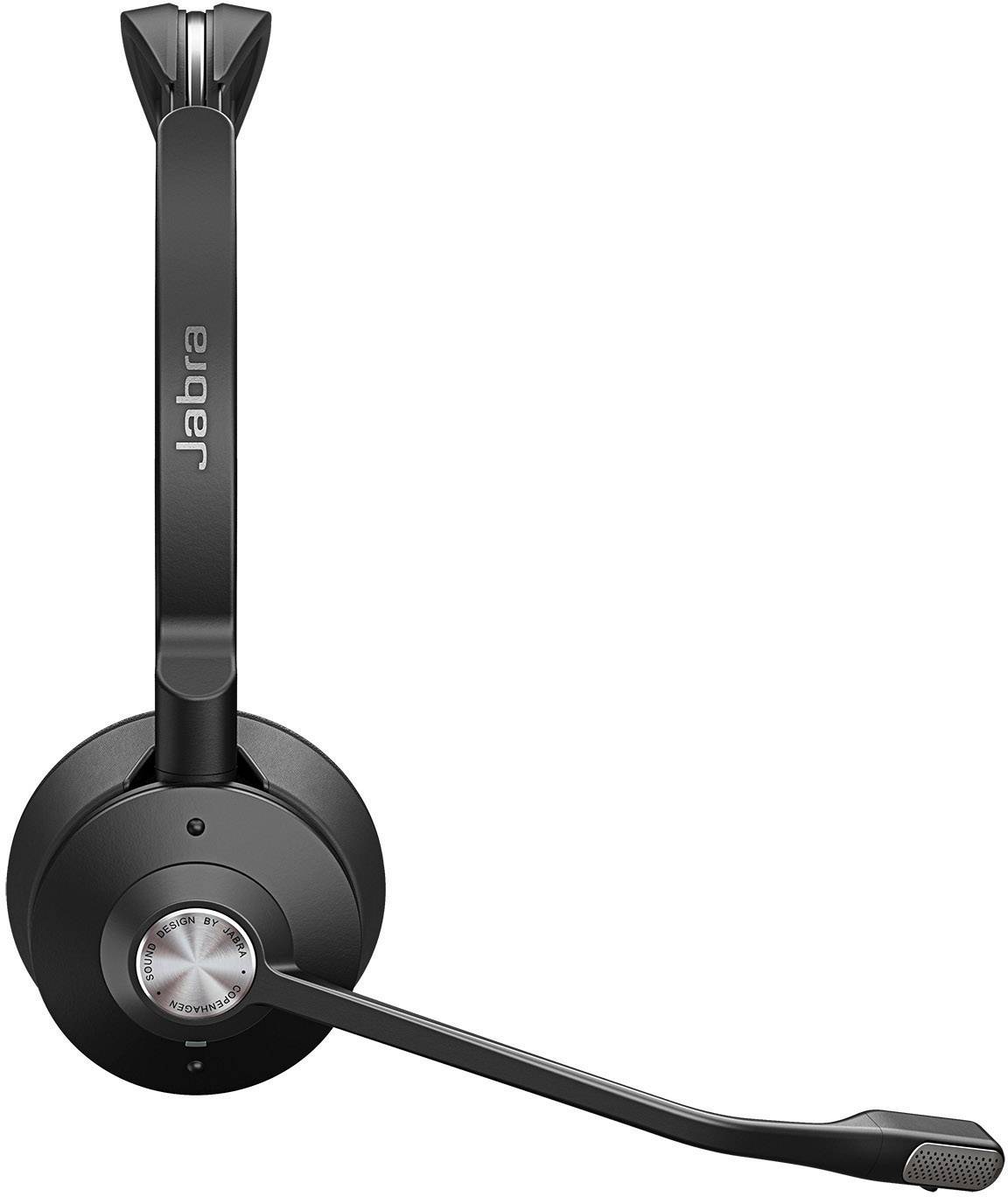 Jabra Engage 75 Stereo On Ear Headset Bluetooth®, DECT Stereo Schwarz Noise Cancelling Mikrofon-Stummschaltung Telefon