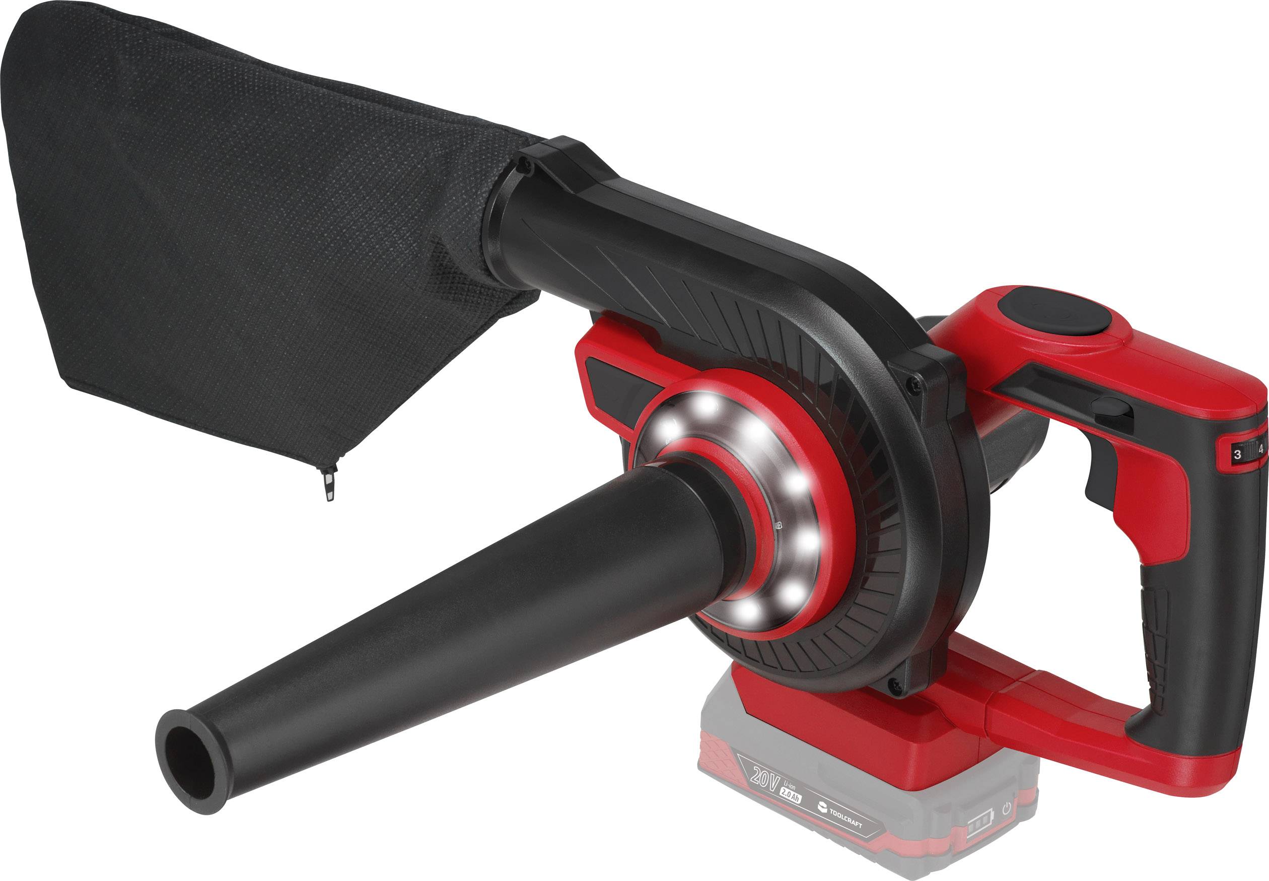 TOOLCRAFT TO-6448053 LLB-100 / TAWB-200 Akku Laubbläser ohne Akku 20 V/DC