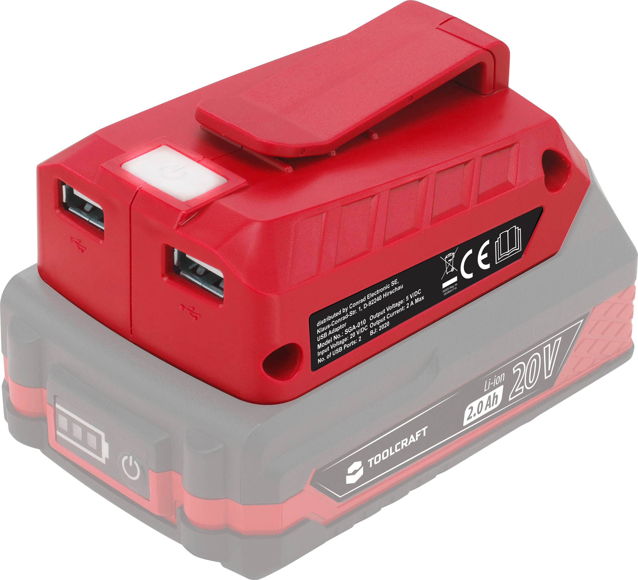 TOOLCRAFT SGA-010 / TAWB-200 Adapter 10W 2x USB-A Innenbereich