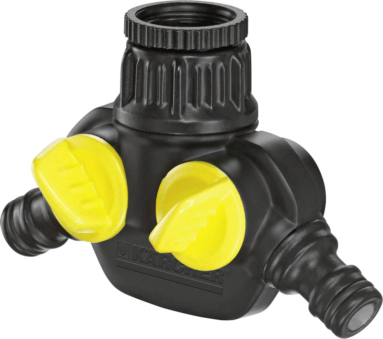 Kärcher Home & Garden 2.645-199.0 Kunststoff 2-Wege-Verteiler Steckkupplung, 24,2 mm (3/4") IG, 18,7 mm (1/2") IG mit Regulierventil