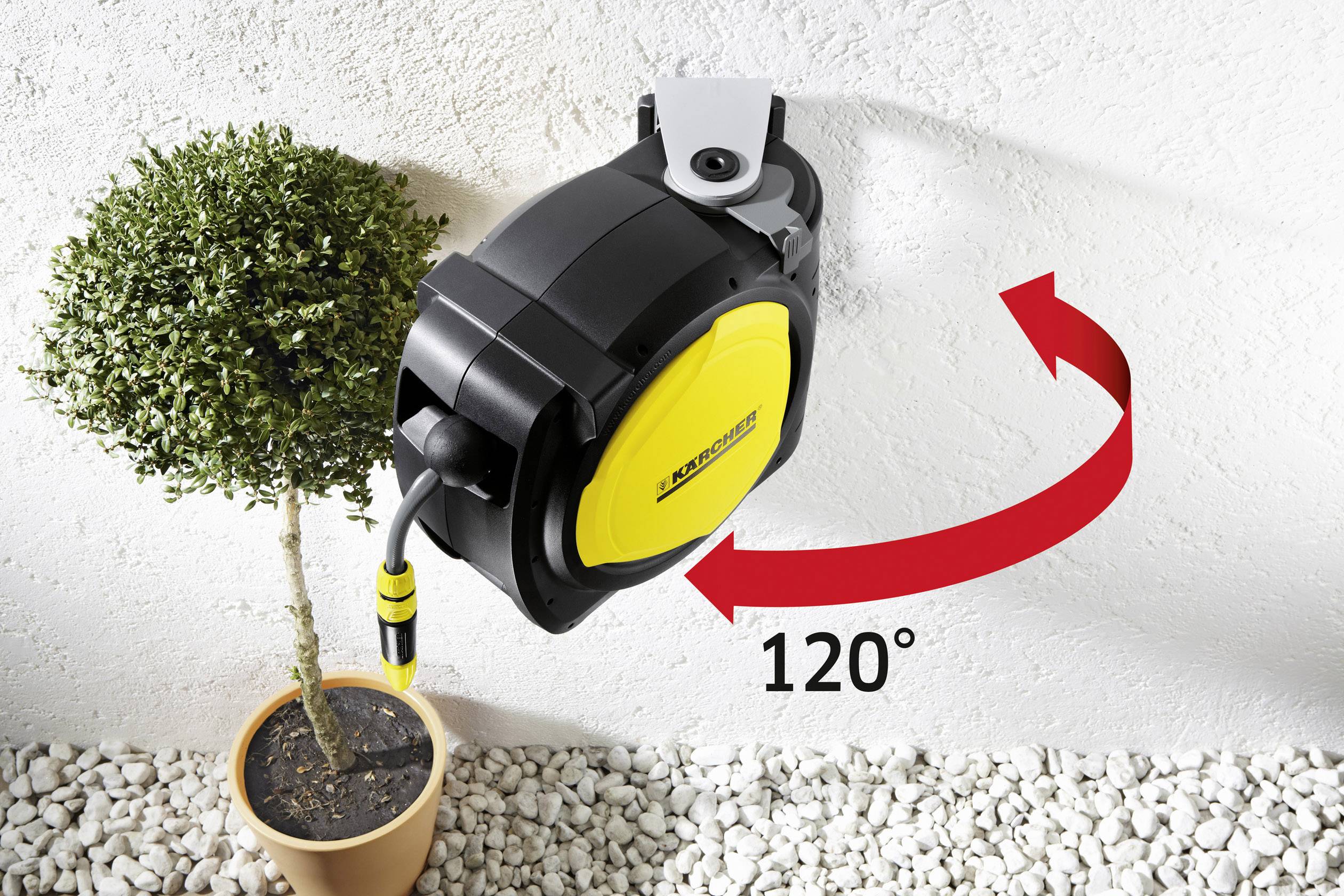 Kärcher Home & Garden 2.645-218.0 CR 7.220 AUTOMATIC Gartenschlauchaufroller 20 m 1/2 Zoll 1 St. Gelb, Schwarz