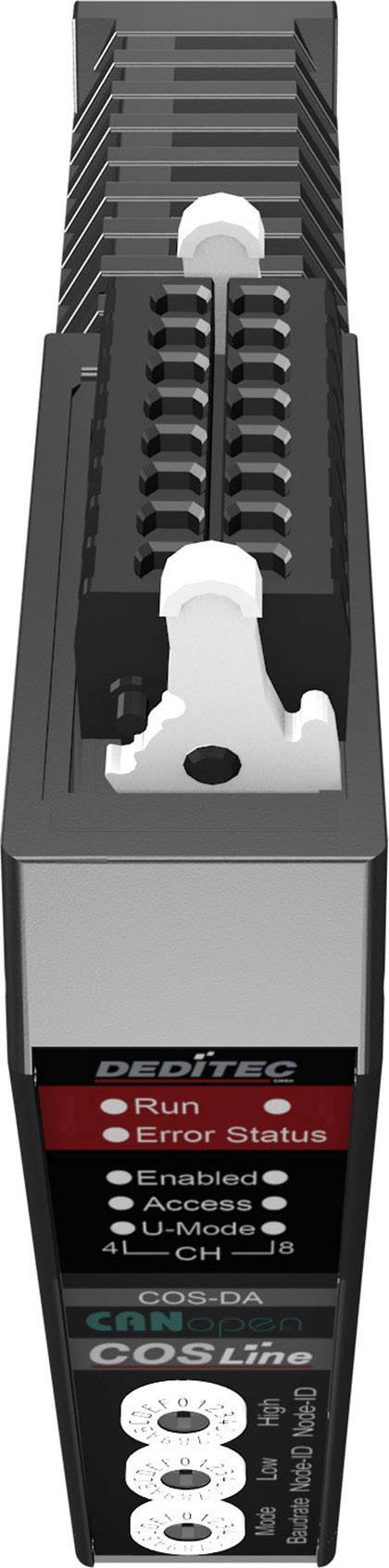 Elektronisches Modul mit LED-Anzeigen und Anschlüssen. Beschriftungen: 'Run', 'Error', 'Status', mit grünem Punkt für aktiv.