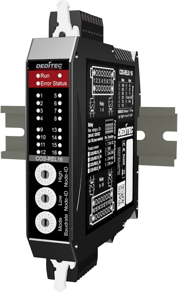 Deditec COS-REL16_3A COS-REL16_3A Ausgangsmodul Anzahl digitale Ausgänge: 16 Anzahl digitale Eingänge: 0 Anzahl Relais-Ausgänge