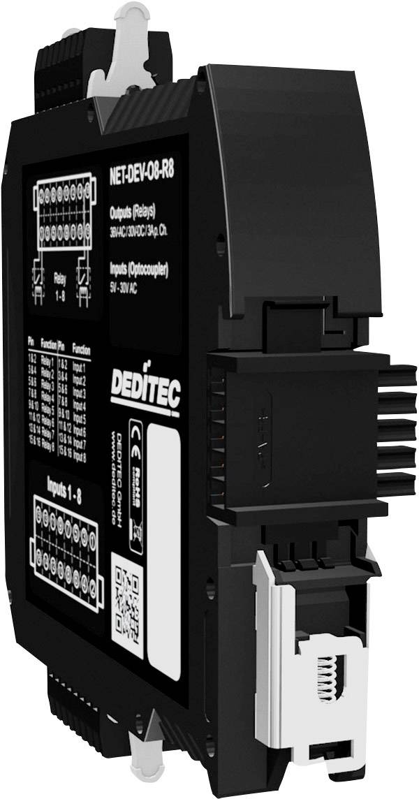 Deditec NET-DEV-OPT-IN8-REL8 NET-DEV-OPT-IN8-REL8 I/O-Modul Anzahl digitale Ausgänge: 8 Anzahl digitale Eingänge: 8 Anzahl