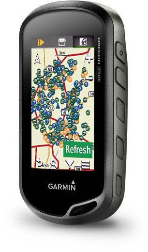 Garmin Oregon 750t Outdoor Navi Fahrrad, Geocaching, Wandern, Boot Europa GLONASS, GPS, inkl. topographische Karten, Bluetooth®