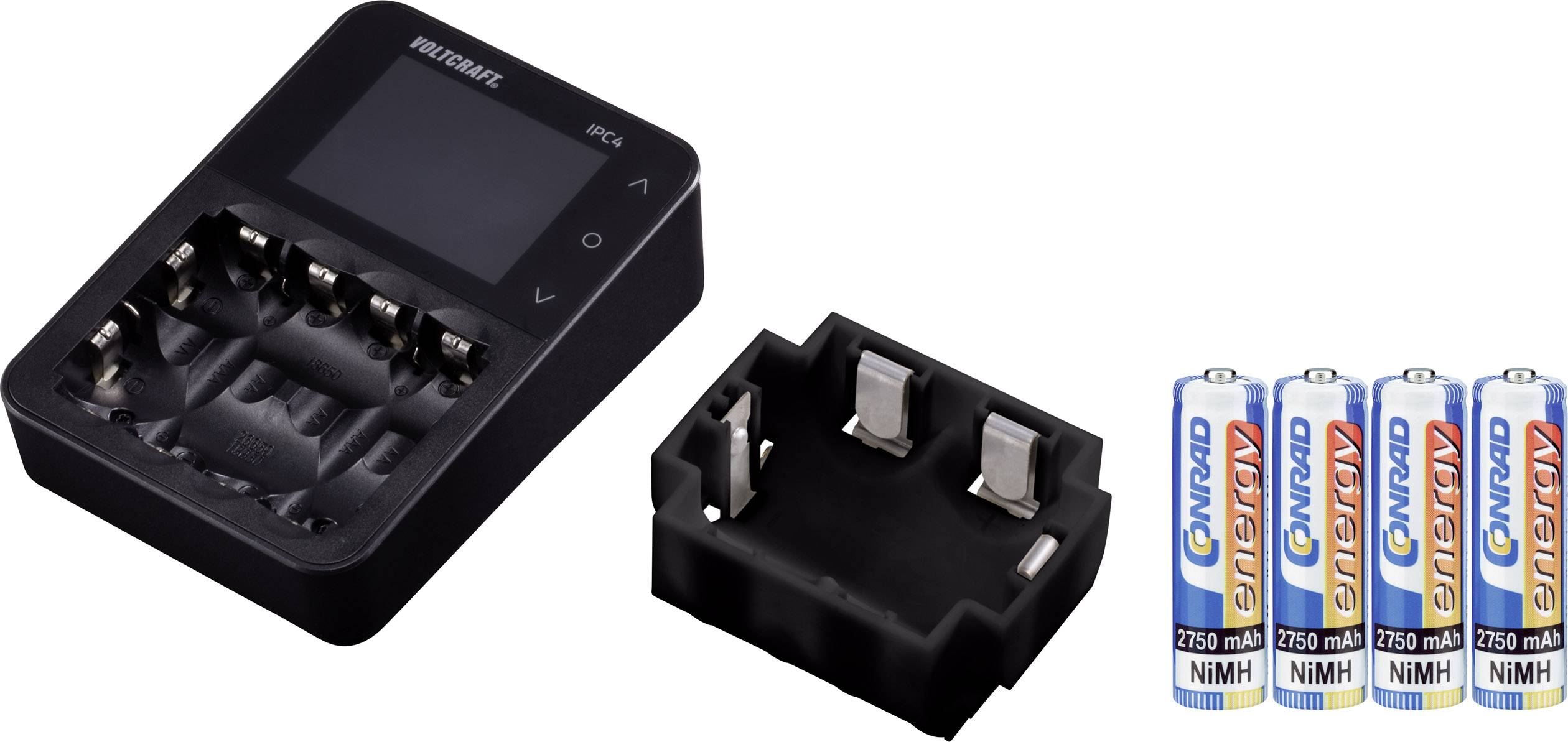 VOLTCRAFT IPC-4 Rundzellen-Ladegerät NiMH, NiCd, NiZn, LiIon, LiHV, LiFePO
